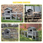 Aivituvin 82.4" Chicken Coop with Wheels, Large Hen House with Run, Chicken Cage for 4-6 Chickens, Weatherproof Asphalt Roof, Nesting Box & Pull-Out
