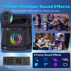 JYX Karaoke Machine, Home Karaoke Party Speaker for Adults, Bluetooth Speaker with 2 Microphone, Dazzling Light