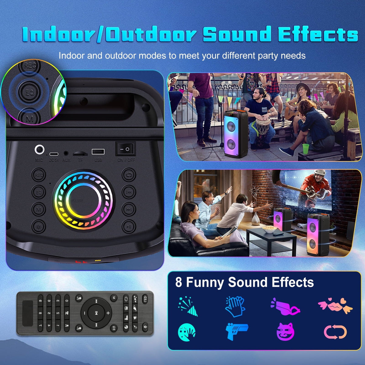 JYX Karaoke Machine, Home Karaoke Party Speaker for Adults, Bluetooth Speaker with 2 Microphone, Dazzling Light