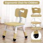 TROPOW Kids Table and Chairs,Height Adjustable Toddler Table and 4 Chair,Multi-Activity Table with Graffiti Desktop Non-Slip Legs for Ages 2-10
