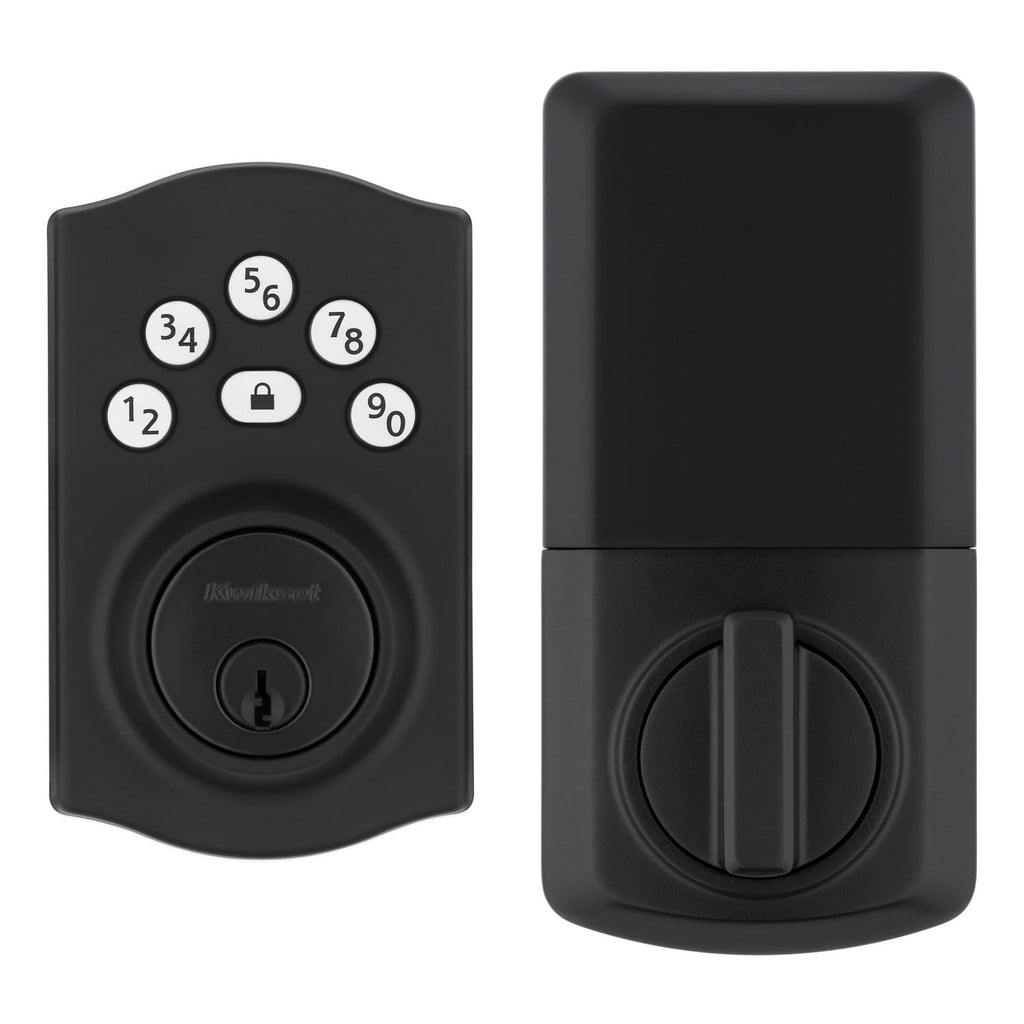 Kwikset Powerbolt 240 Matte Black 5-Button Keypad Traditional Electronic Deadbolt Door Lock