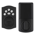 Kwikset Powerbolt 240 Matte Black 5-Button Keypad Traditional Electronic Deadbolt Door Lock
