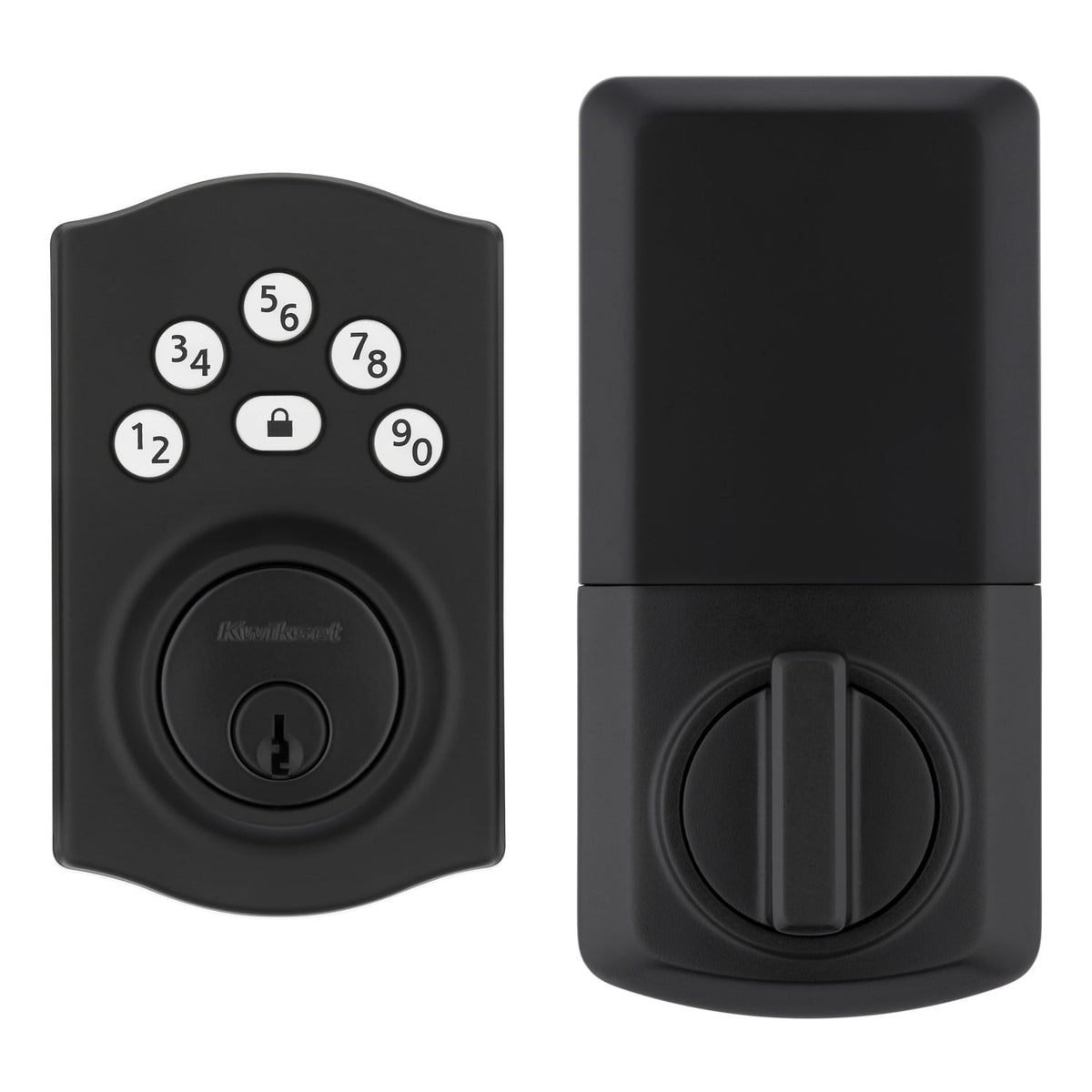 Kwikset Powerbolt 240 Matte Black 5-Button Keypad Traditional Electronic Deadbolt Door Lock