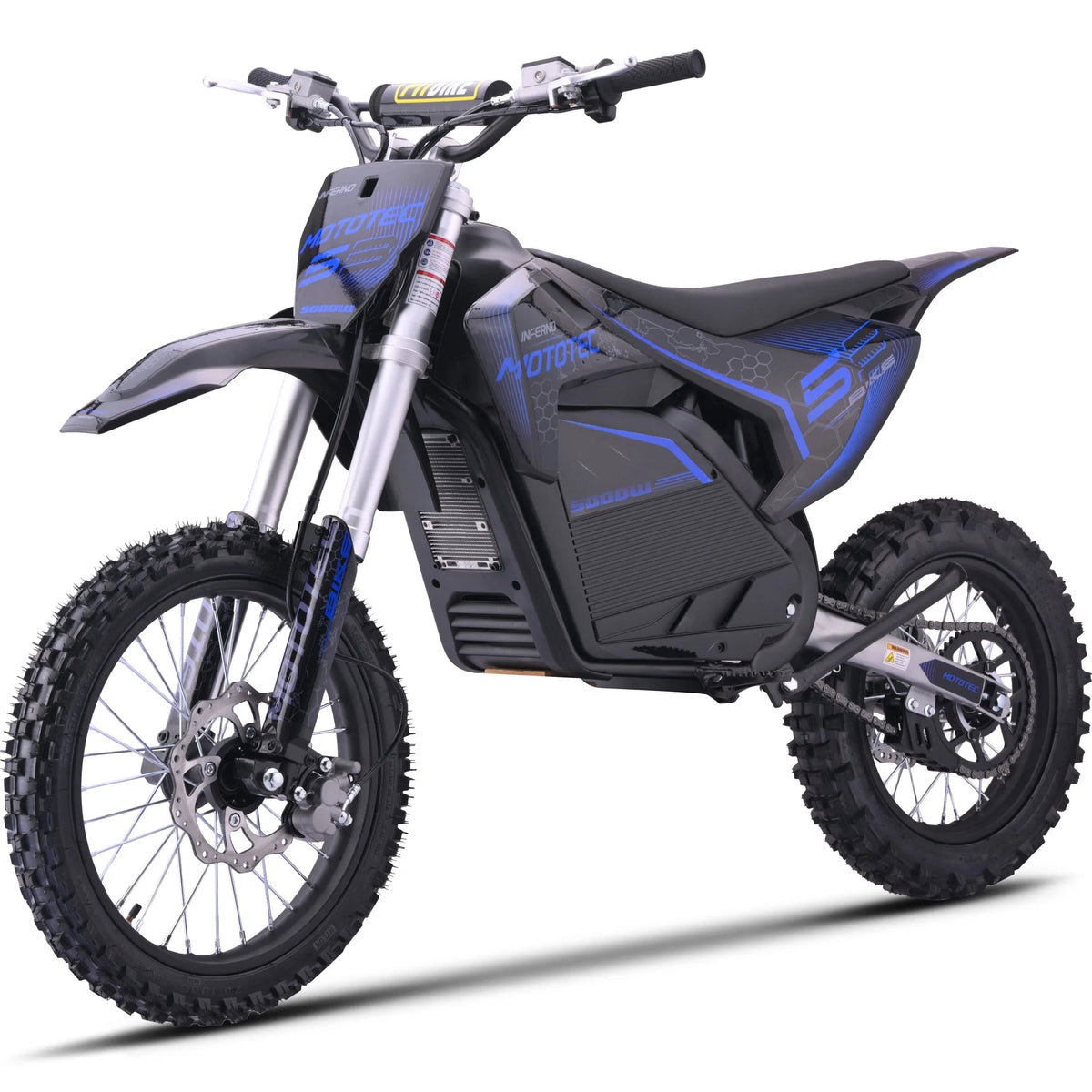 MotoTec Pro Electric Dirt Bike 72v 5000w Lithium Blue