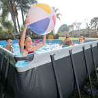 INTEX Ultra XTR Above Ground Pool 24ft x 12ft x 52in With 2 Floating Recliners And Mega Chill II Cooler