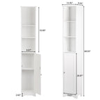 Ktaxon 67" H Bathroom Cabinet 5-Tier, Slim Narrow Storage Tower for Living Room, Kitchen, White