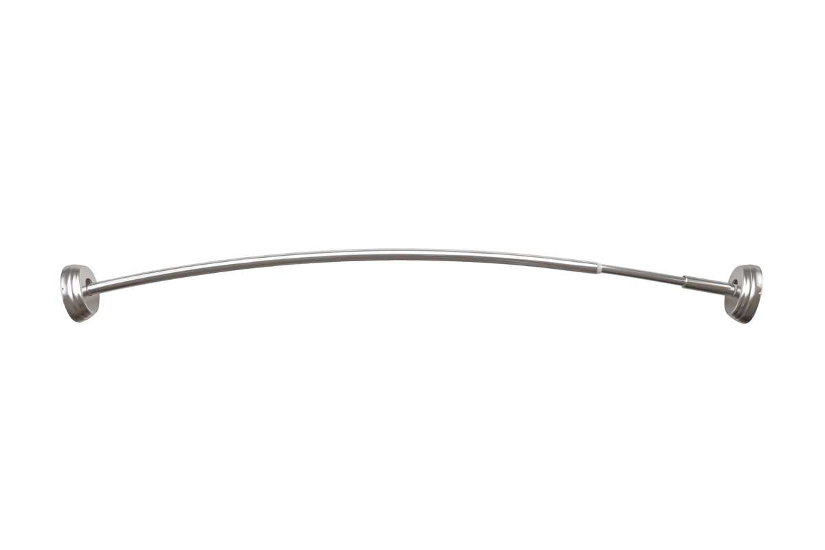 Better Homes & Gardens Dual Mount No Rust 50” to 72” Adjustable Curved Shower Curtain Rod, Nickel