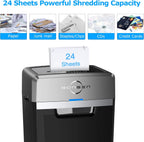 24-Sheet Cross-Cut Paper Shredder, 40-Minute Continuous Run Time, 9-Gallon Basket, P-4 Security