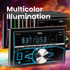 BOSS Audio Systems 820BRGB Car Stereo - Double Din, Bluetooth, No CD DVD Player, AM/FM Radio Receiver, Multi Color Illumination, Wireless Remote