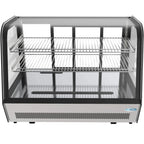 KoolMore 35 inch NSF Commercial Countertop Refrigerator Display Case, 5.6 Cu. Ft., Black And Stainless Steel - CDC-5C-BK