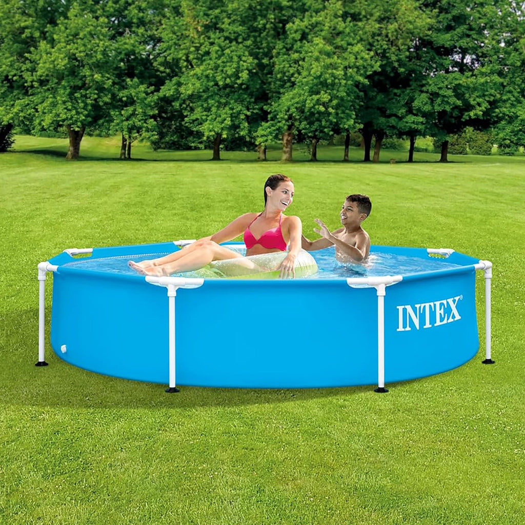Intex: Metal Frame Pool - 8' x 20" - Above Ground Swimming, Puncture-Rust Resistant, Easy T-Joint Setup, Outdoor Family Water Play, 483 Gal, 28205EH