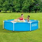 Intex: Metal Frame Pool - 8' x 20" - Above Ground Swimming, Puncture-Rust Resistant, Easy T-Joint Setup, Outdoor Family Water Play, 483 Gal, 28205EH