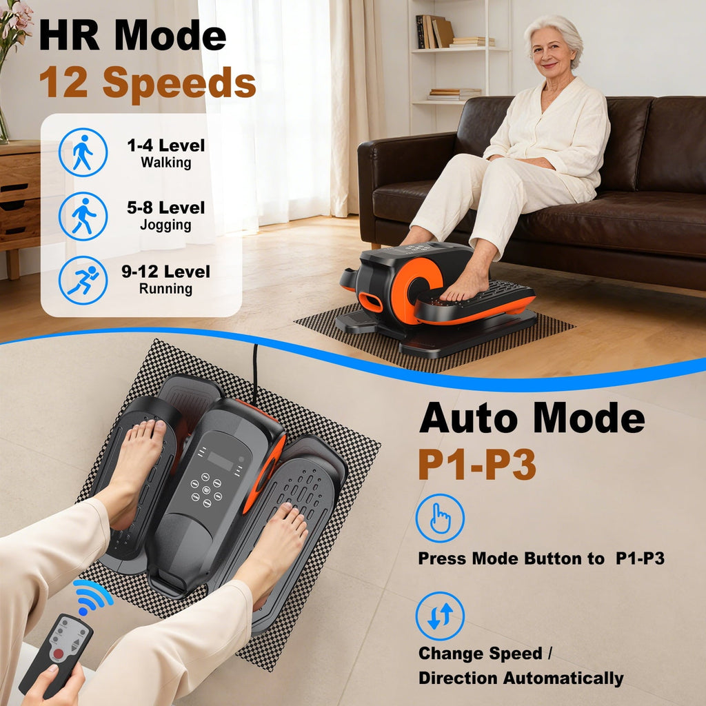 Funslim Under Desk Elliptical Exercise Machine,Leg Exerciser While Sitting, Quiet Portable Electric Seated Pedal Exerciser,Fully Assembled with