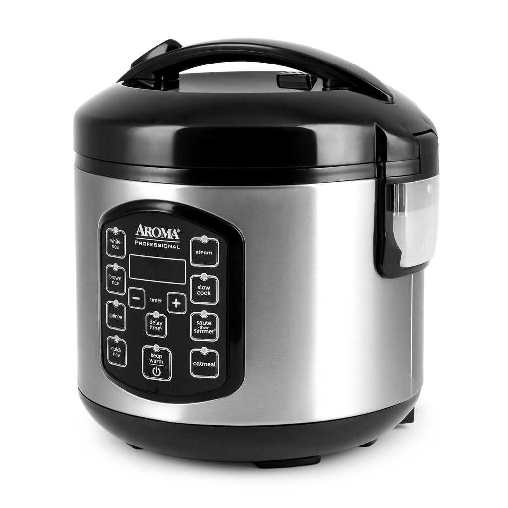 Aroma® Professional 8-Cup (Cooked) / 2Qt. Rice & Grain Multicooker, Stainless Steel, New, ARC-954SBD
