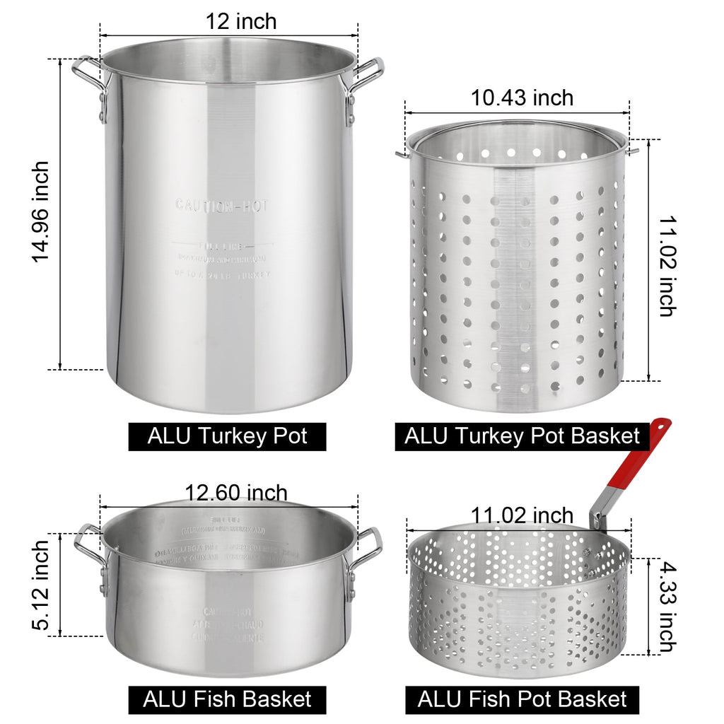 Ktaxon Propane Outdoor Fryer Fish Frying / Boiling Turkey Fryer Pot,55000BTU,30QT,10QT