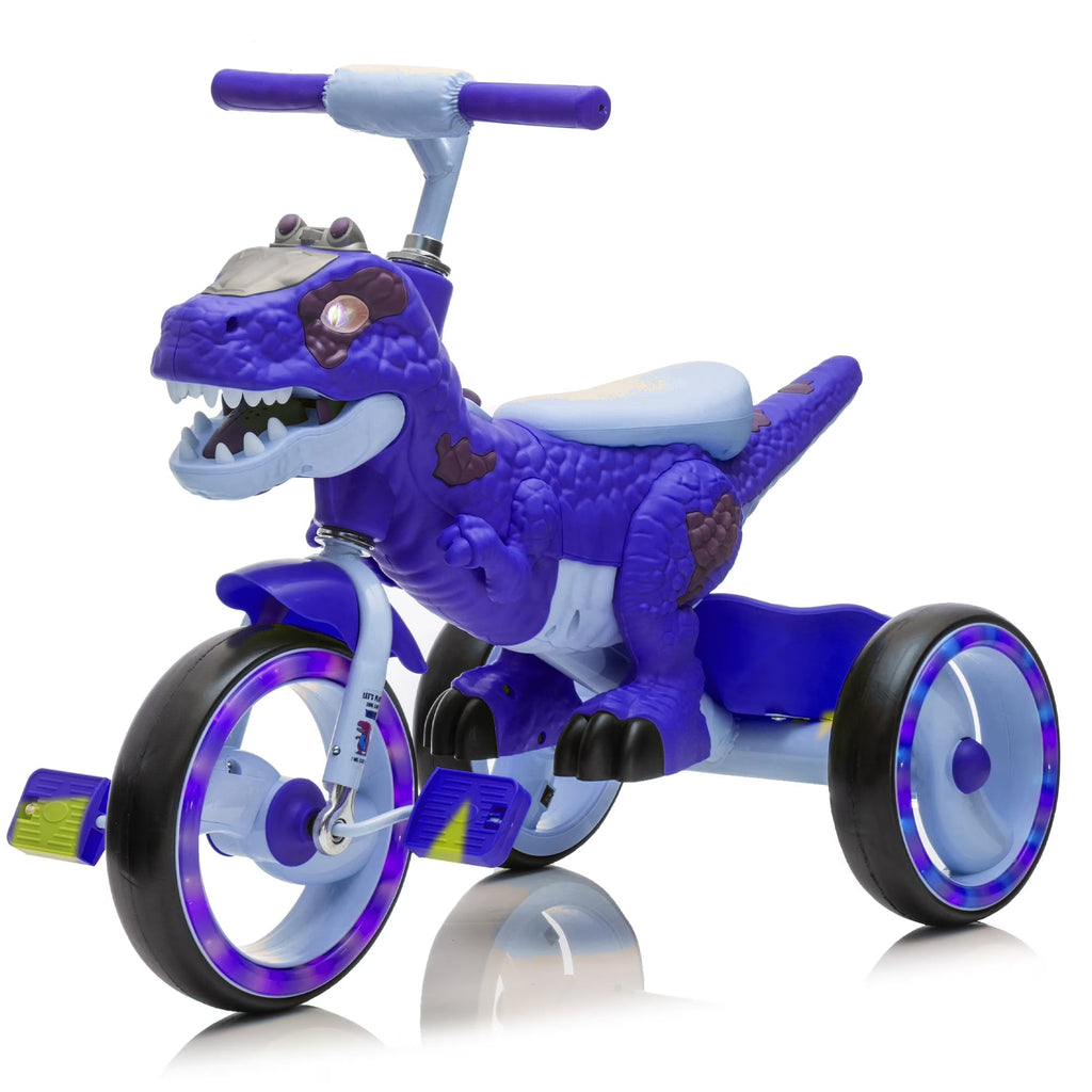 Xuanlur Kids' Dinosaur Tricycle With Flash Wheels, Music And LED Lights - Green