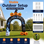 BEEPRINCESS 10FT Halloween Inflatable Arch for Outdoor Decor, LED Lighted Scary Archway with Ghost & Pumpkin, Blow Up Yard Decoration for Haunted