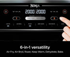 Ninja Foodi 10 QT 6-in-1 DualZone Smart XL Air Fryer, 2 Independent 5 QT Baskets, Grey - DZ550