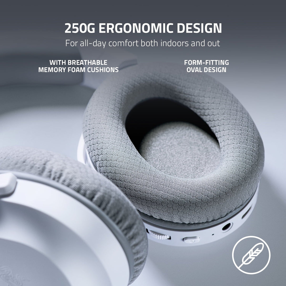 RAZER BARRACUDA X (2022) - 2.4GHz Wireless/BT Headset, Multi-Platform Gaming and Mobile - Mercury (White)