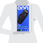 onn Large Rugged Bluetooth Speaker with LED Lighting, Black