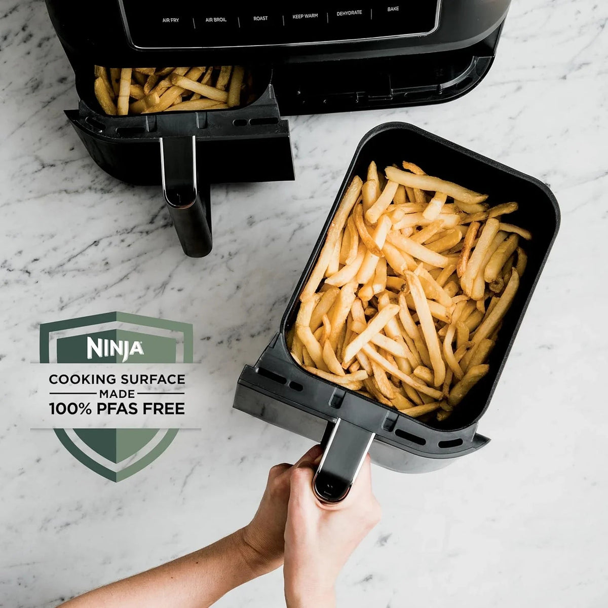 Ninja Foodi 10 QT 6-in-1 DualZone Smart XL Air Fryer, 2 Independent 5 QT Baskets, Grey - DZ550