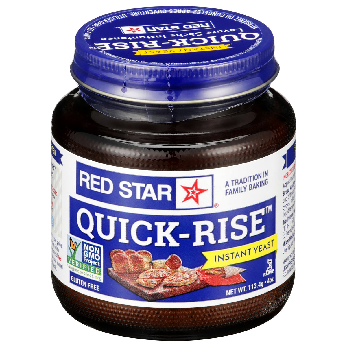 6 pack) Red Star Quick-Rise Instant Yeasts, 4 oz (113.4 g) Multi-Use Jar, Fast-Acting Baking Yeasts