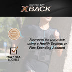 Copper Fit X-Back Brace for Lower Back Pain, Adjustable, Breathable (L/XL) - BLK