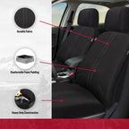 Genuine Dickies 2-Piece Quincy Pro-Grade Seat Covers for Cars, Trucks, and SUVs, Black