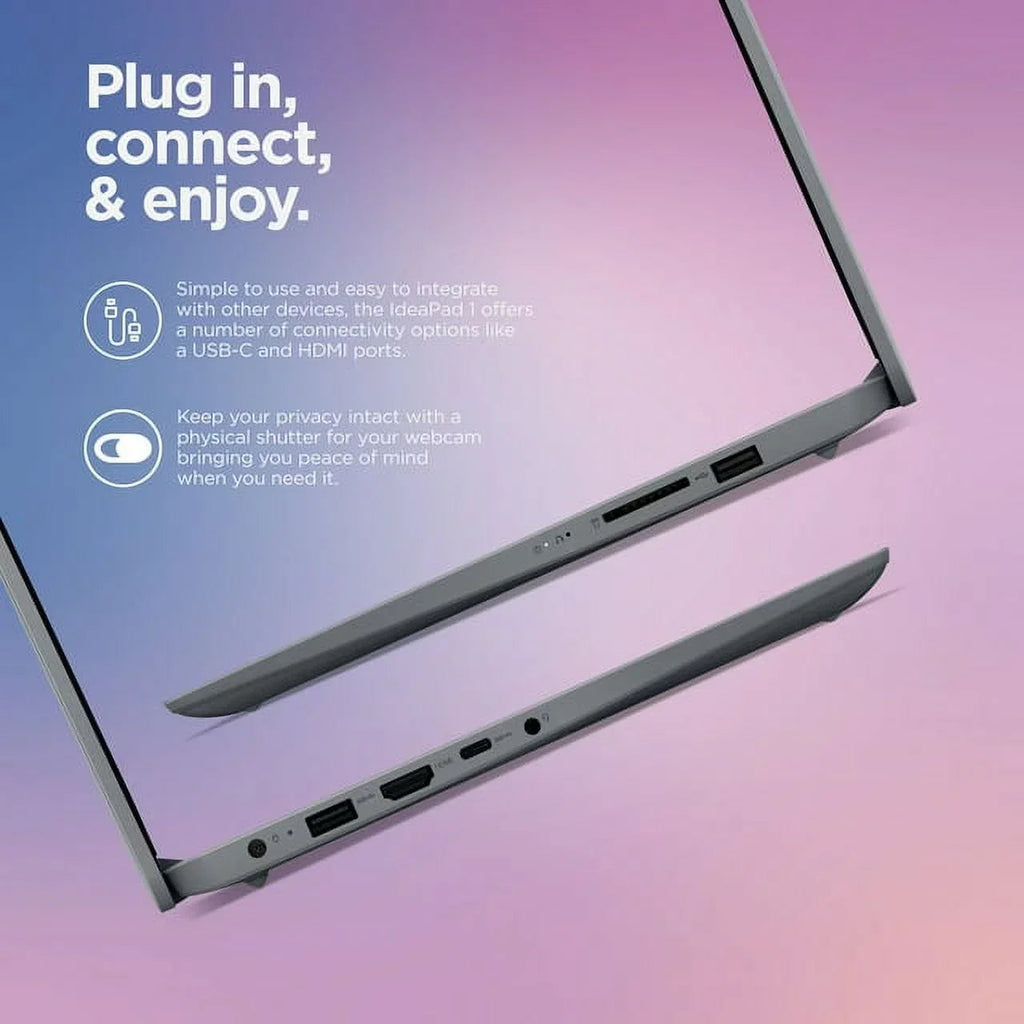 Lenovo IdeaPad 1i 14.0in Laptop, Intel Celeron N4020, 4GB RAM, 64GB eMMC Storage, Cloud Grey - Windows 11 In S Mode