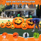 Yexmas 8 FT Halloween Inflatables Pumpkin, 7 Pumpkins Halloween Outdoor Decoration with Built-in LED Lights, Halloween Blow Ups for Yard, Lawn, Garden Decor