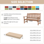 Kimunuk 42" x 18" x 3.5" Bench Cushions for Outdoor Furniture, Waterproof Porch Swing Cushion Seat Patio Chair Replacement Pads with Ties, Sand