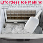 Frigidaire Countertop Clear Square Ice Maker, 40 lbs. Per Day - Stainless Steel