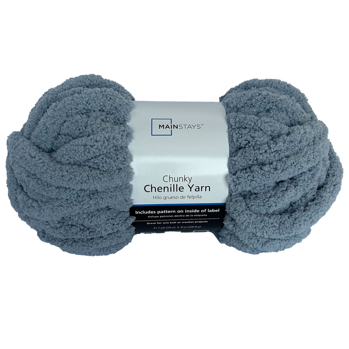 Mainstays Chunky Chenille Yarn, 31.7 yd, 100% Polyester, Super Bulky