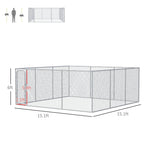 PawHut Dog Kennel Playpen With Waterproof Cover, 15' x 15' x 7.5' - D02-049V02