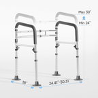 Loyoda Toilet Safety Rail, Adjustable Foldable Toilet Frame with Handles for Seniors 350 lb Weight Cap