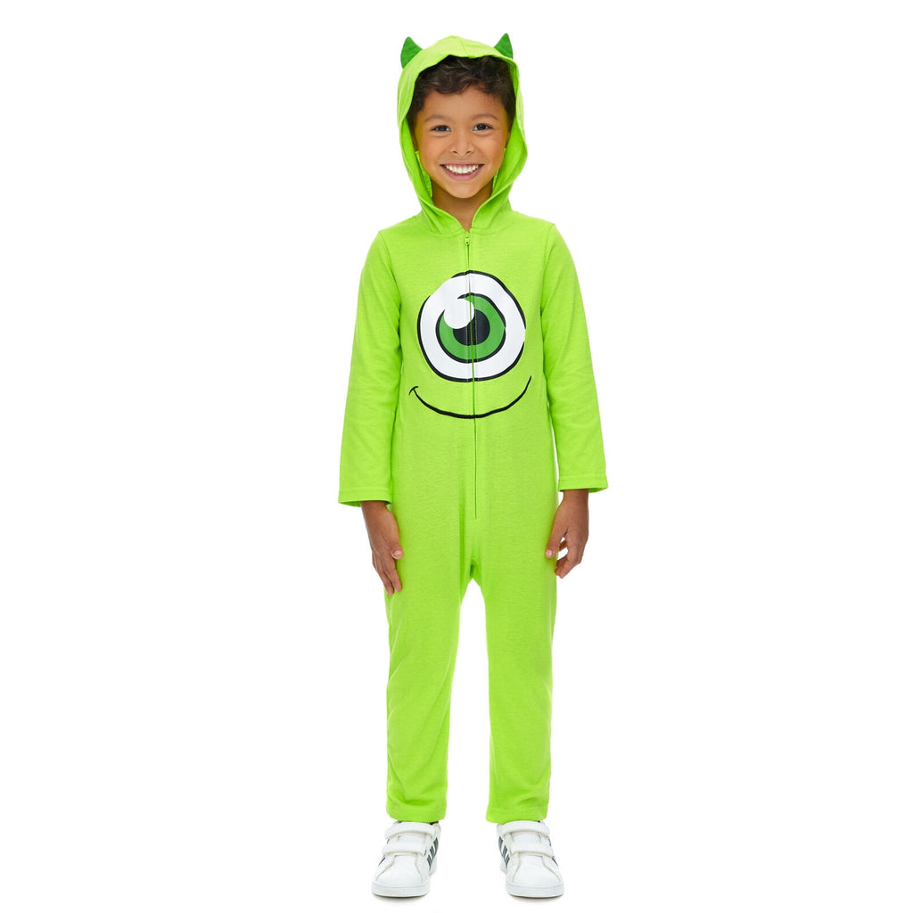 Disney Monsters Inc. Toddler Boy or Girl Cosplay Hooded One Piece Mike Lime Green