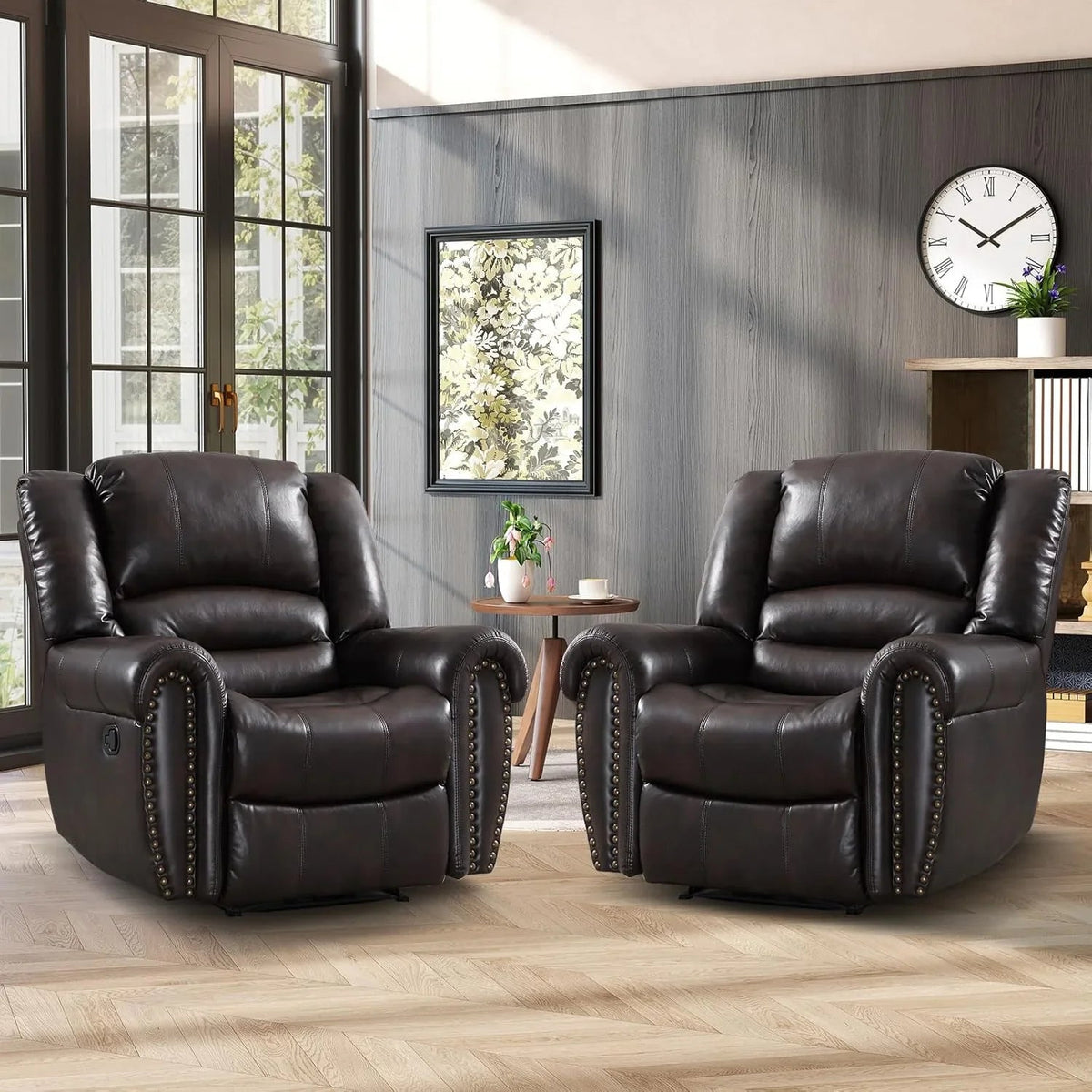CANMOV Manual Recliner Chair, Nut Brown