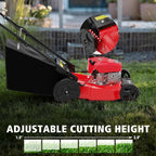 PowerSmart 21 in 2-in-1 Push Lawn Mower With 144cc Engine - 6-Position Height Adjustment