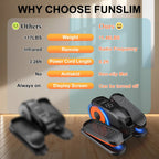 Funslim Under Desk Elliptical Exercise Machine,Leg Exerciser While Sitting, Quiet Portable Electric Seated Pedal Exerciser,Fully Assembled with