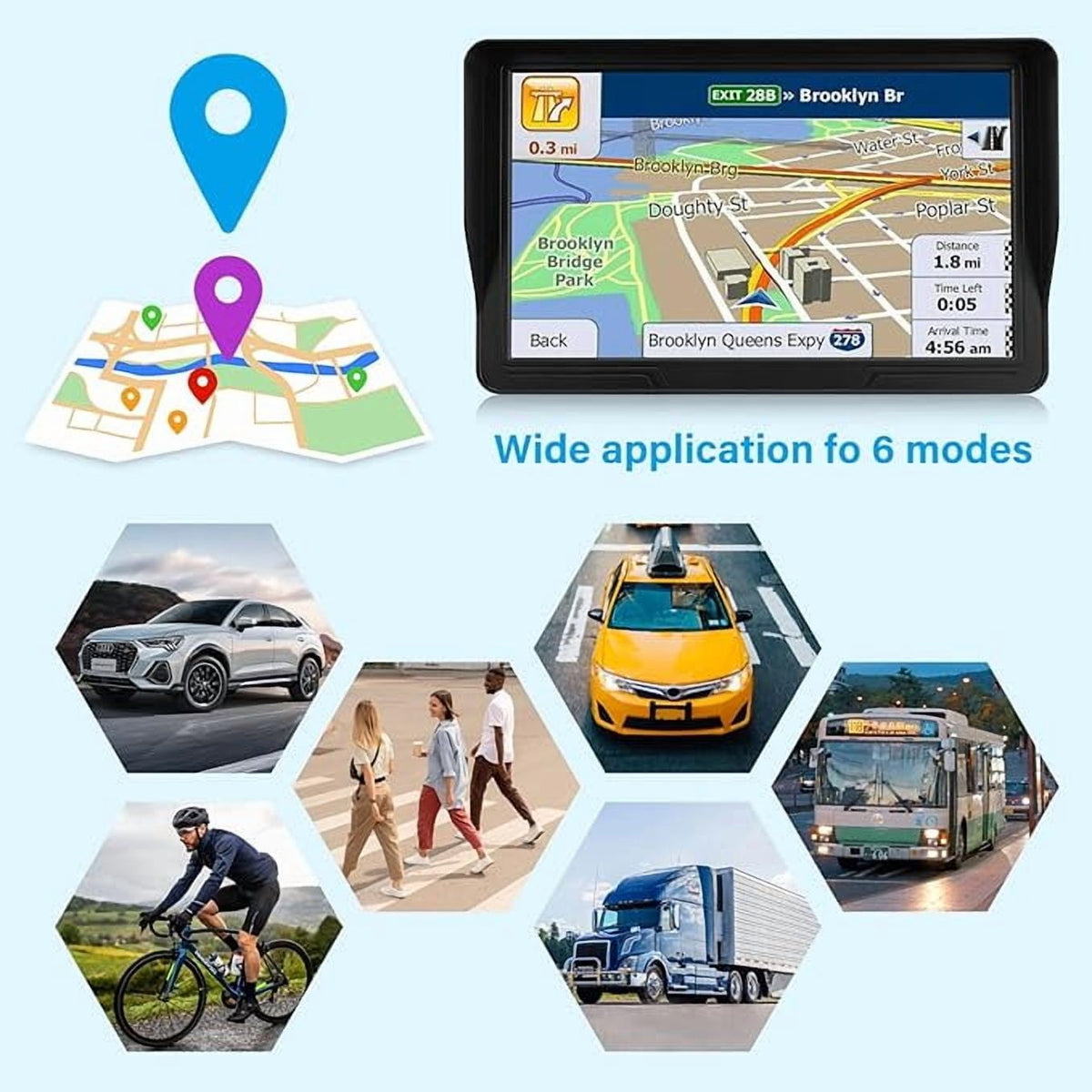 GPS Navigator for Car Truck RV, 9-Inch HD Touchscreen GPS for Car with 2026 Maps Free Lifetime Updates, Voice Turn-by-Turn Guidance, Speed & Red
