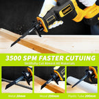 21V Brushless Reciprocating Saw,2×4.0Ah Battery Cordless Power Sawzaw 28mm 3500 SPM High-Performance Saws with 12 Saw Blades, Recíproca for Heavy