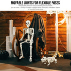 Ayieyill 2pcs Skeleton and Dog Skeleton Halloween Decorations Posable Skeletons Halloween Decorations Indoor Outdoor