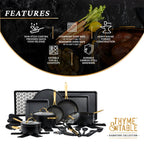 Thyme & Table 32-Piece Non-Stick Cookware & Bakeware Set, Black