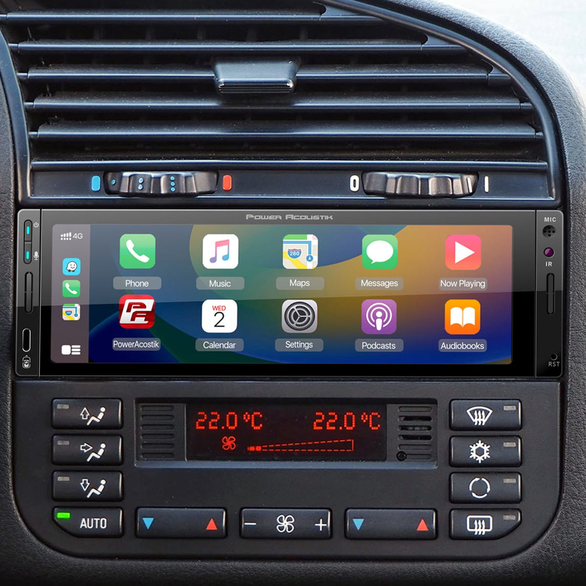 Power Acoustik CP-71WA Single DIN 6.5" Color Touchscreen Car Stereo with Bluetooth Connected Apple CarPlay + Android Auto