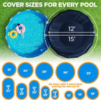 15 ft Round Pool Cover for Above Ground Pools, Above Ground Pool Cover, Winter Pool Cover, Navy Blue