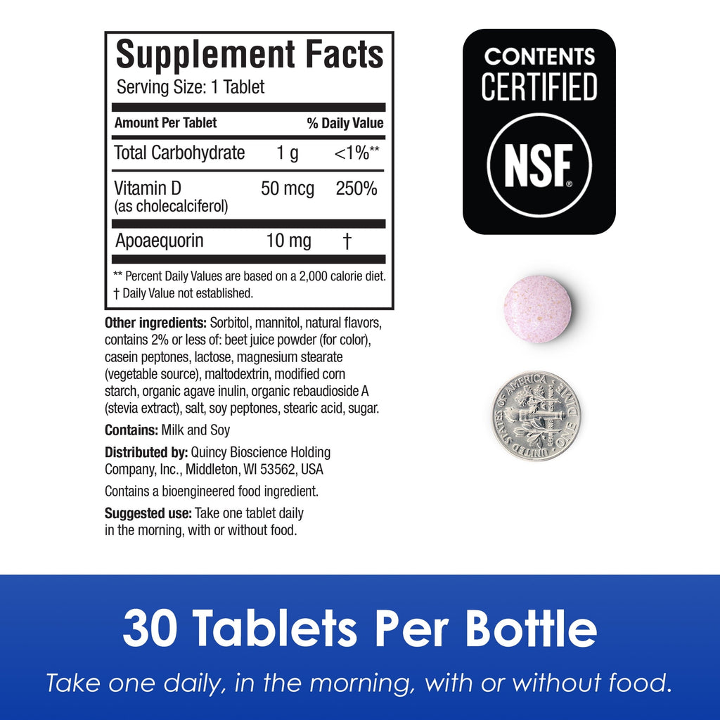 Prevagen Regular Strength Chewable Tablets 10mg, Mixed Berry Flavor with Apoaequorin & Vitamin D