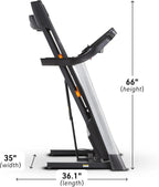 Nordictrack T Series Treadmill, Black, 73.5 in D x 36 in W x 54 in H, 55 in x 20 in Deck