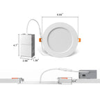 DAYBETTER LED Recessed Ceiling Light Modern,6 inch 5CCT Ultra-Thin with Junction Box,2700K-5000K Selectable, Dimmable(12Pack),Decor, Lighting