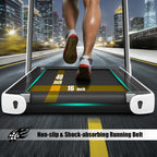 2 In 1 Folding Treadmill, 2.25 HP, 40 in x 16 in Running Area, Dual Display And App Control