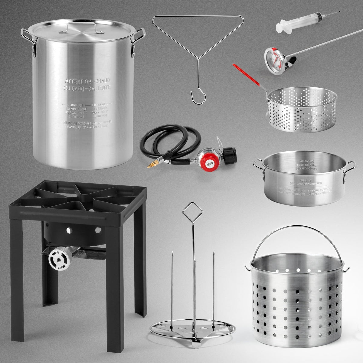 Ktaxon Propane Outdoor Fryer Fish Frying / Boiling Turkey Fryer Pot,55000BTU,30QT,10QT